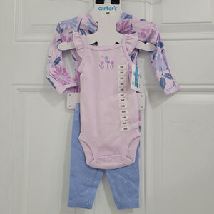 Baby Girls Carter's 3 Piece Set Size Newborn NB, 6M, 12M, 18M & 24M NWT